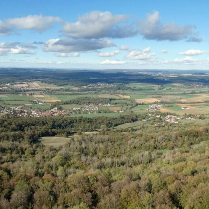 Rando du 14 octobre 2026, dans la forêt de Chailluz jusqu'au Fort de la Dame Blanche. - Panorama depuis la table d'orientation de la Dame Blanche.